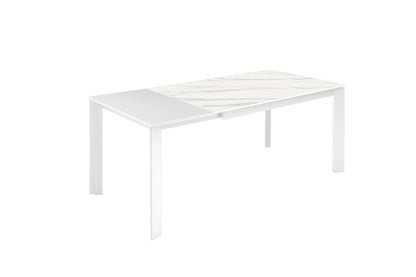 Tavolo allungabile 140-200x90x76 cm in Ceramica Marmo Bianco