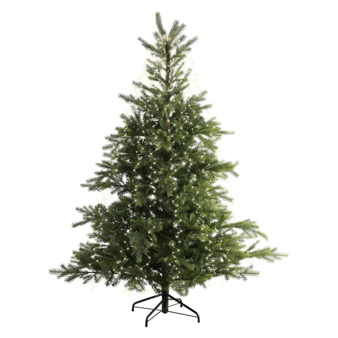 Luci LED per albero a fascio argento e bianco caldo da esterno 210 cm