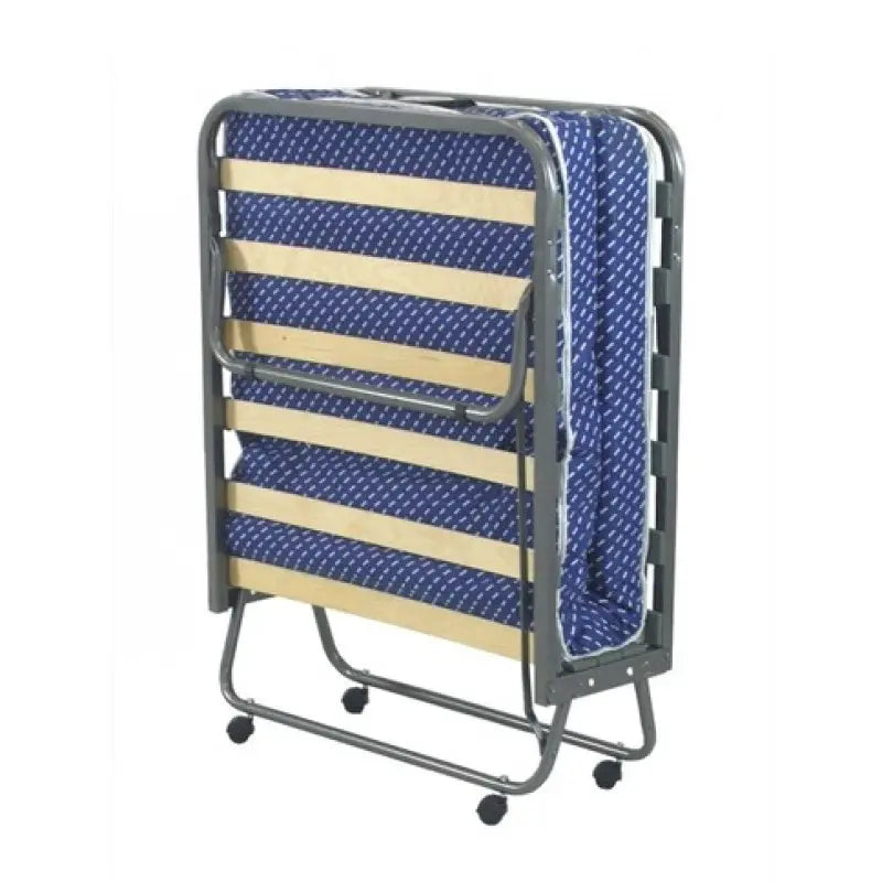 Letto pieghevole 80x200 cm in tubo quadro antracite con materasso h10 cm e copribranda
