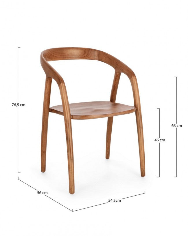 2x Sedia in legno 55x56.5x79.5 cm