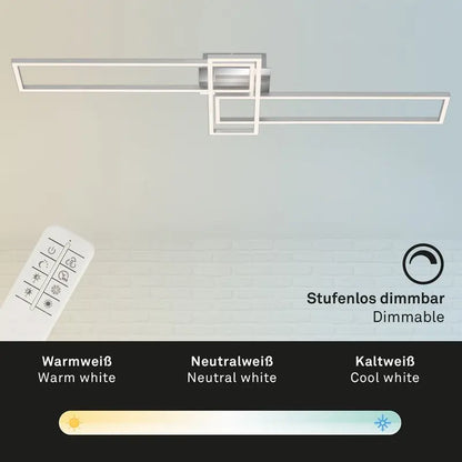 Plafoniera LED Frame CCT 110 cm 2×19 W dimmerabile con telecomando
