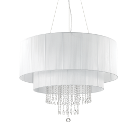 Lampadario a sospensione 10 luci bianco D 90 x H 80 cm