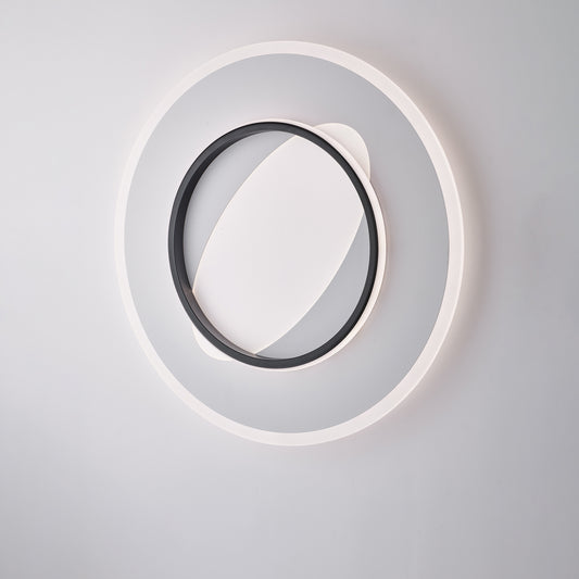 Plafoniera Rotonda in Metallo e Alluminio Bianco e Nero con LED CCT