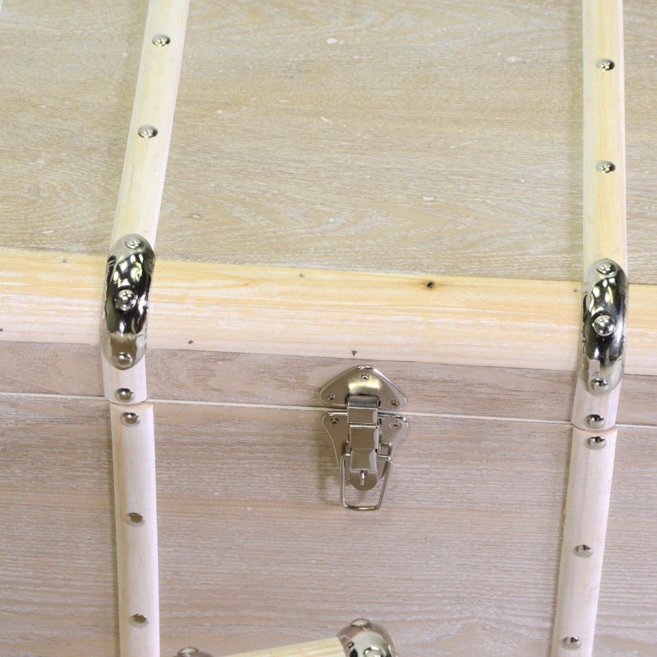 Baule in legno 1-3 sbiancato rettangolare