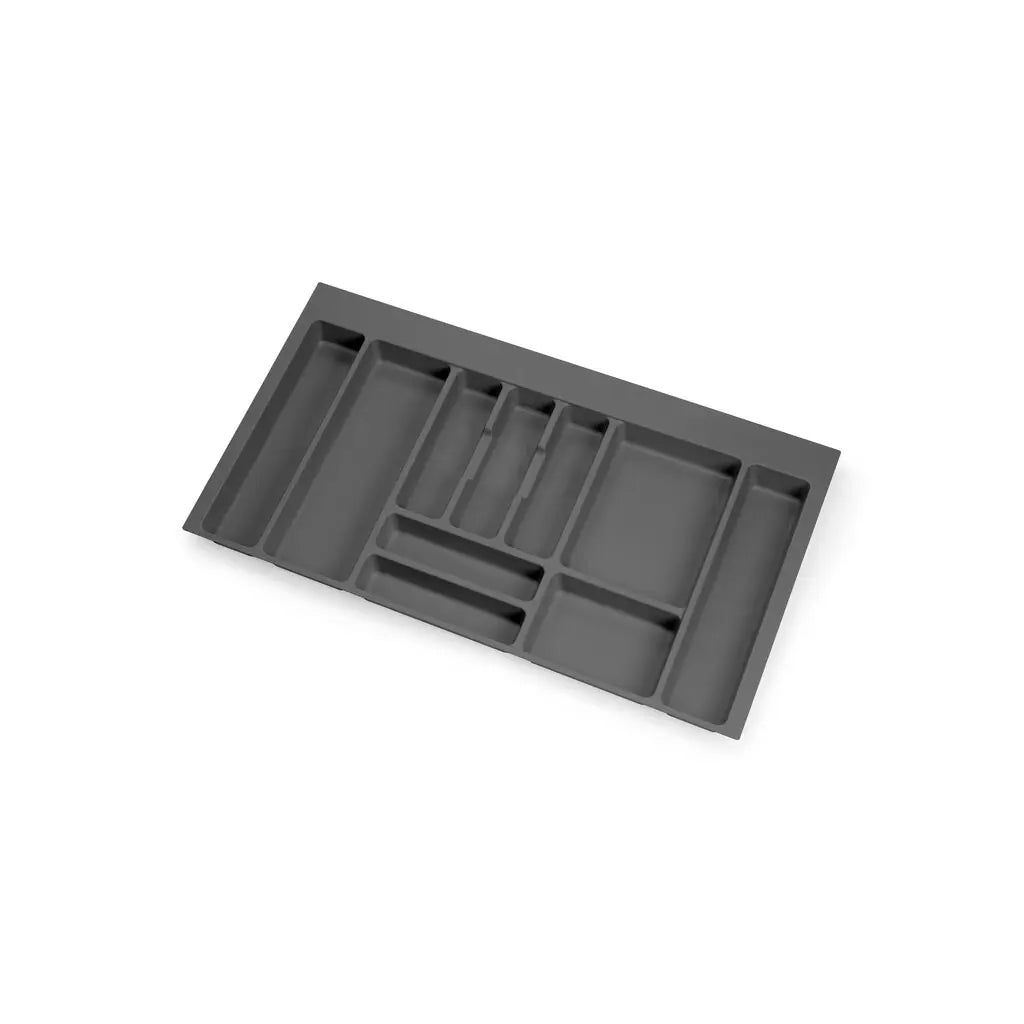 Portaposate Optima per cassetto universale modulo 900 mm, Tecnoplastica, Grigio antracite, 10 pezzi
