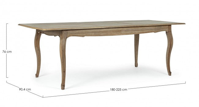 Extendable table 180-225x90 in classic style wood