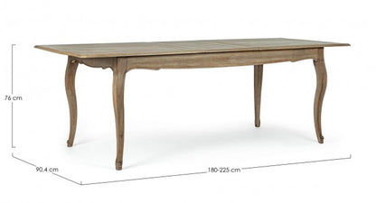 Extendable table 180-225x90 in classic style wood