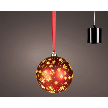Sfera natalizia rossa con LED Ø19 cm