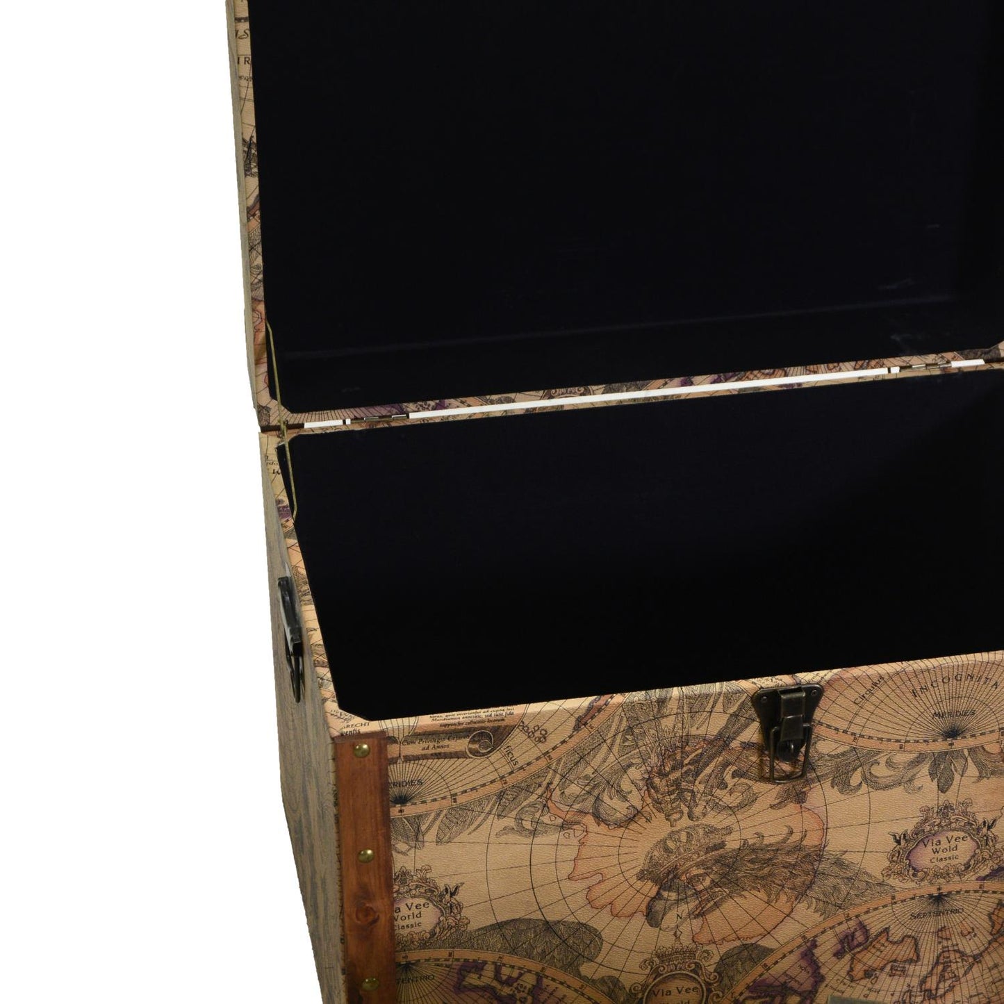 Rectangular brown eco-leather trunk 1-3cm60x40h42