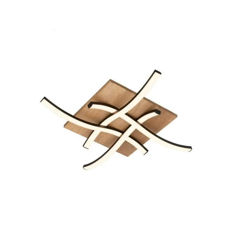 Plafoniera LED Briloner Vinka 14W 1600 lm 3000K 47,5 × 47,5 cm nero e legno