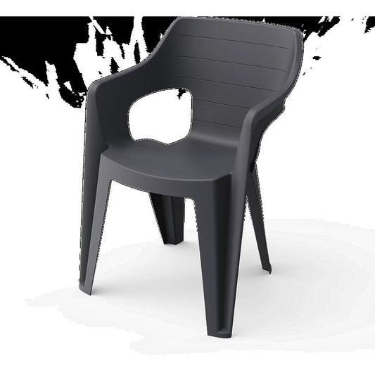 Poltrona da giardino Keter Bilbao impilabile grigio cm 57x57x79 h