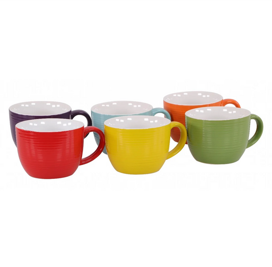 Tazza colorata da colazione Ø11 cm con rilievi colori assortiti