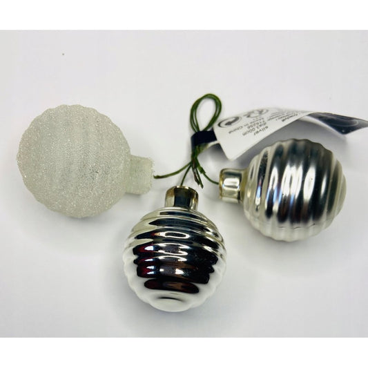Set 3 palline di Natale in vetro argento Ø3 cm