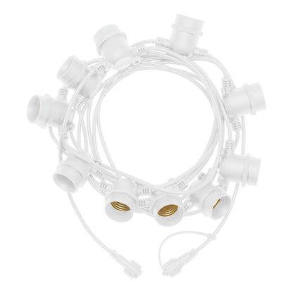 Catena luminosa 5m con 10 portalampada E27 – Cavo bianco