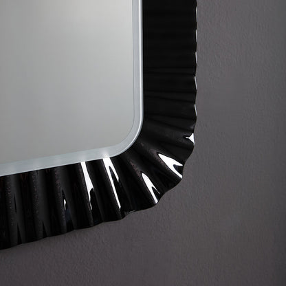 Specchio con Cornice in Vetro Nero 94x68 cm