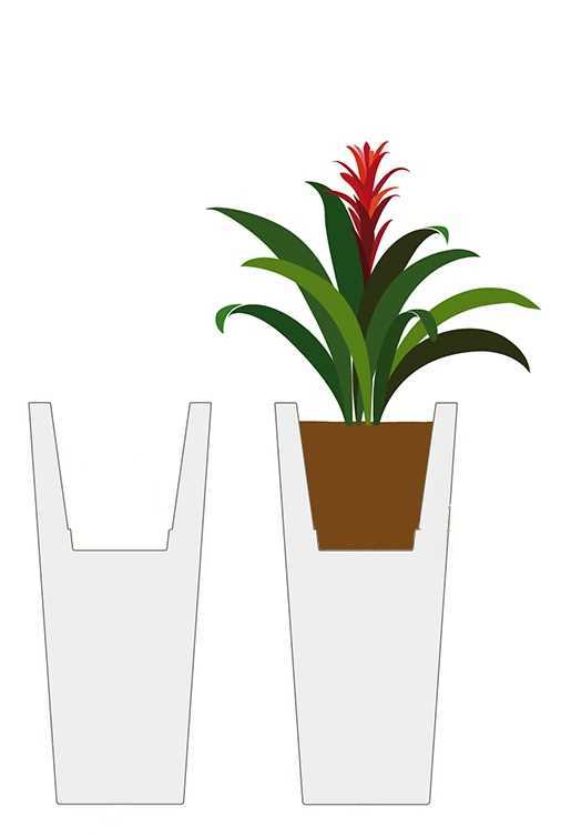 Portavaso resina argento cm ø45h120