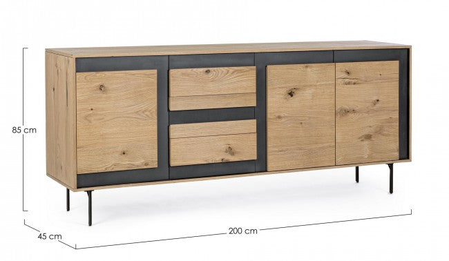 Credenza in legno 200x45x85