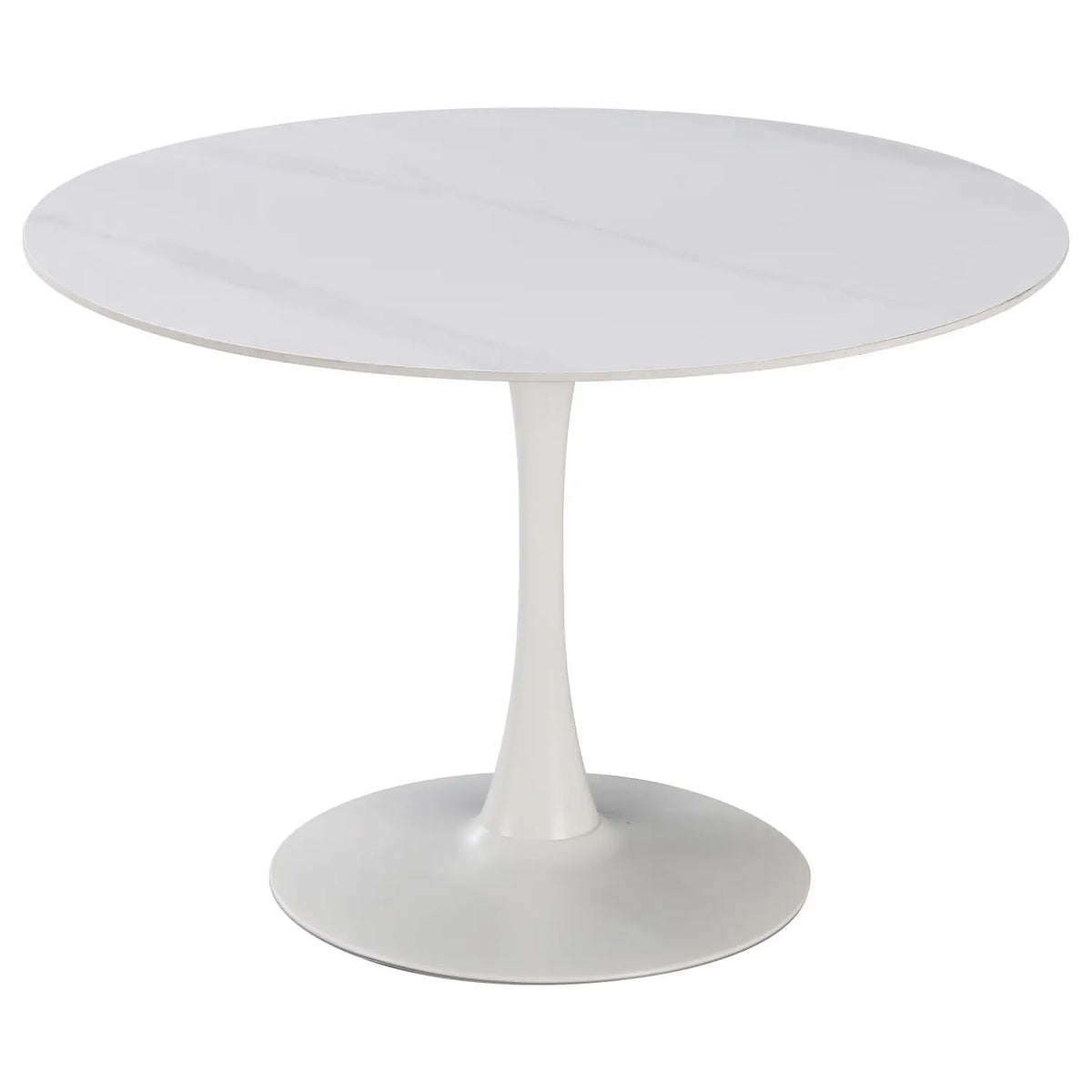 Tavolo rotondo Parker Ø110 cm in ceramica bianco lucido