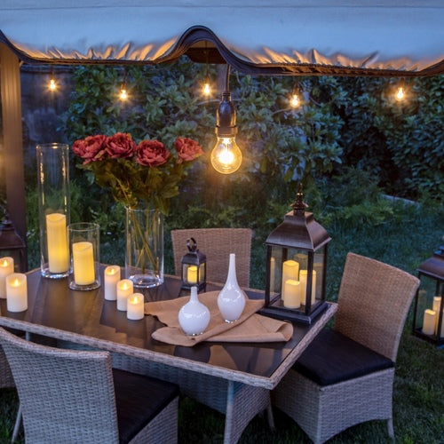 Portalampada E27 500xH30cm con Cavo gomma Nero, uso Esterno