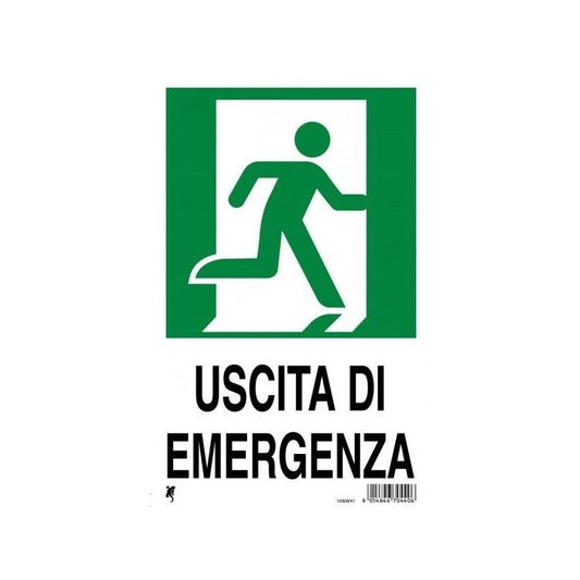 Cartello in plastica "uscita di emergenza"  30 x 20 cm
