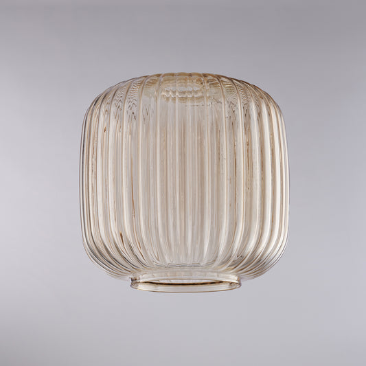 diffusore in vetro soffiato ambra con decoro rigatura in rilievo H.20 - Ø20