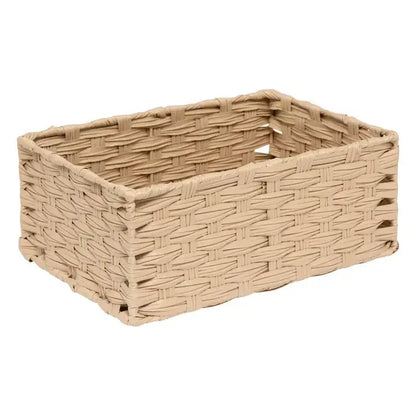 Set di 3 cesti alti beige cm 30x21x12h