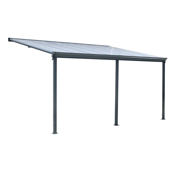 Tettoia a pergola grigia in alluminio cm 435 x 303 x 278 h