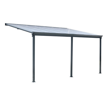 Tettoia a pergola grigia in alluminio cm 435 x 303 x 278 h