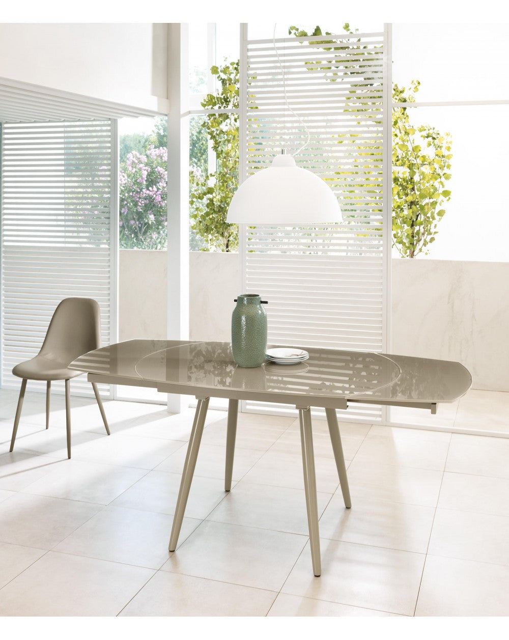 Tavolo Allungabile Kyoto Four 120-180x90 cm tortora gambe quattro