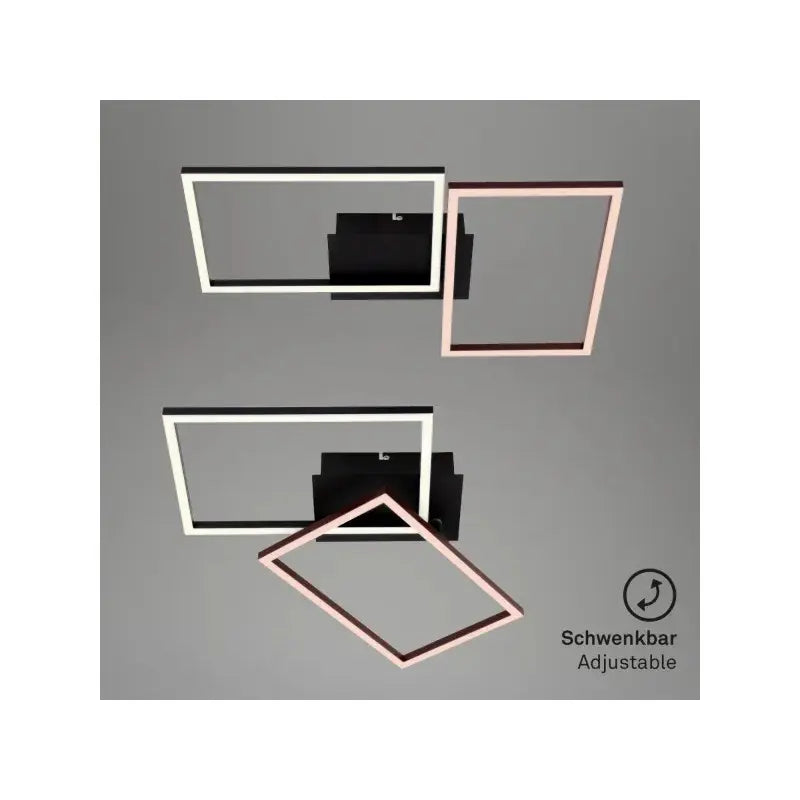 Applique/plafoniera LED Frame 2×15W 1650 lm CCT 50×39 cm nera dimmerabile con telecomando