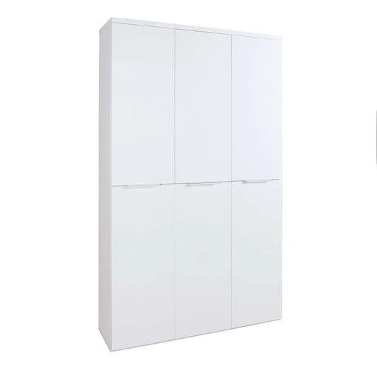Armadio Mundi 6 ante bianco laccato cm 119,8x35,1x200 h