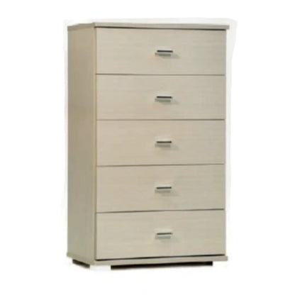 Cassettiera 5 cassetti rovere sbiancato cm 91x53x33