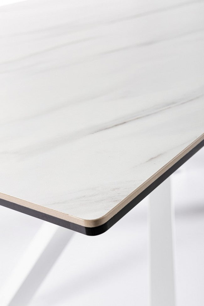 Tavolo bianco 180x90 cm in ceramica