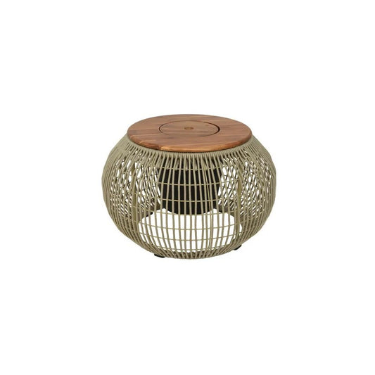 Tavolino multifunzione Seville in plastica beige Ø58 × H37 cm