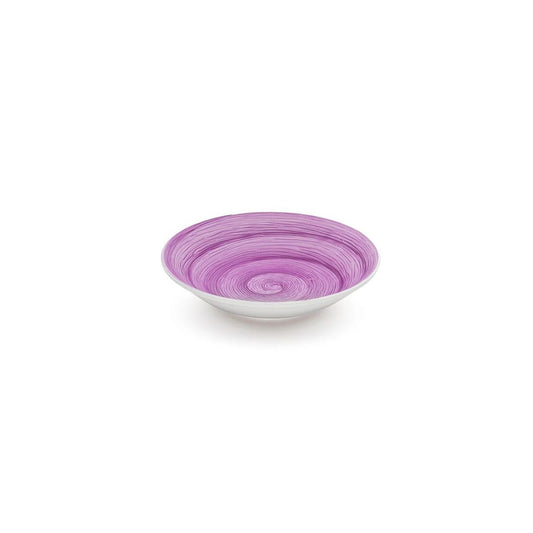 Piatto fondo mauve memento table in ceramica dipinta a mano Ø 23,5 cm