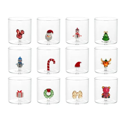 Bicchiere tondo in vetro borosilicato Christmas Miniatures 30 cl - 1 pezzo assortito