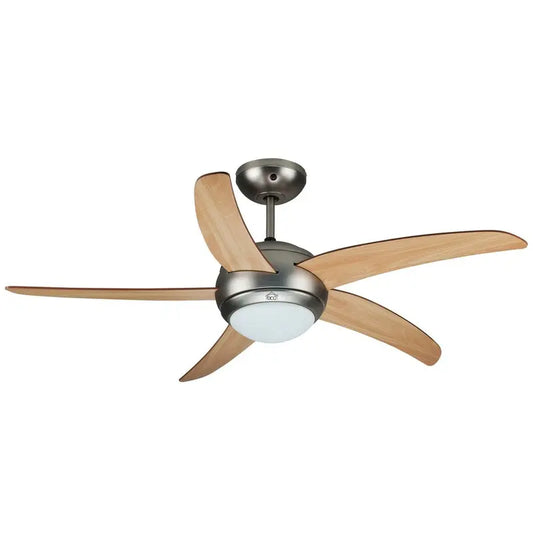 Ventilatore da soffitto DCG VECRD54TL con 5 pale in legno, luce e telecomando