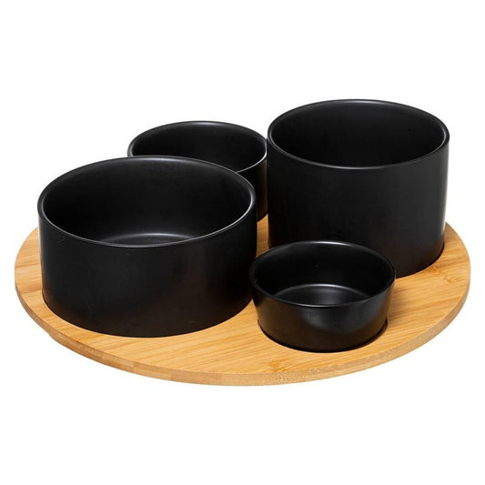 Set aperitivo 5 pezzi bambù nero