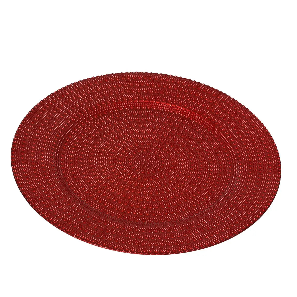 Sottopiatto decorativo rosso laccato Ø33 cm