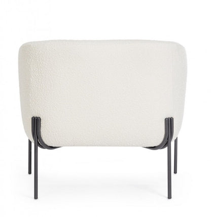 Poltrona Claudine bianco bouclé 78x74x73
