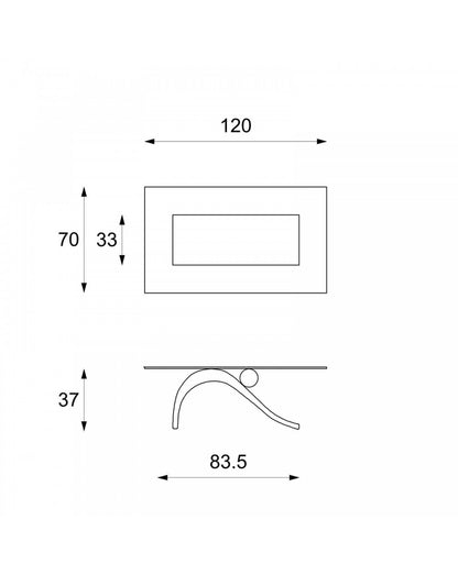 Tavolino Trasparente-Beige 70x120 cm H 40 cm - Modello 3