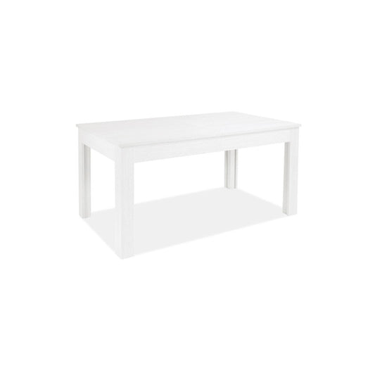 Tavolo allungabile in legno nobilitato bianco frassinato 160-320x90 cm
