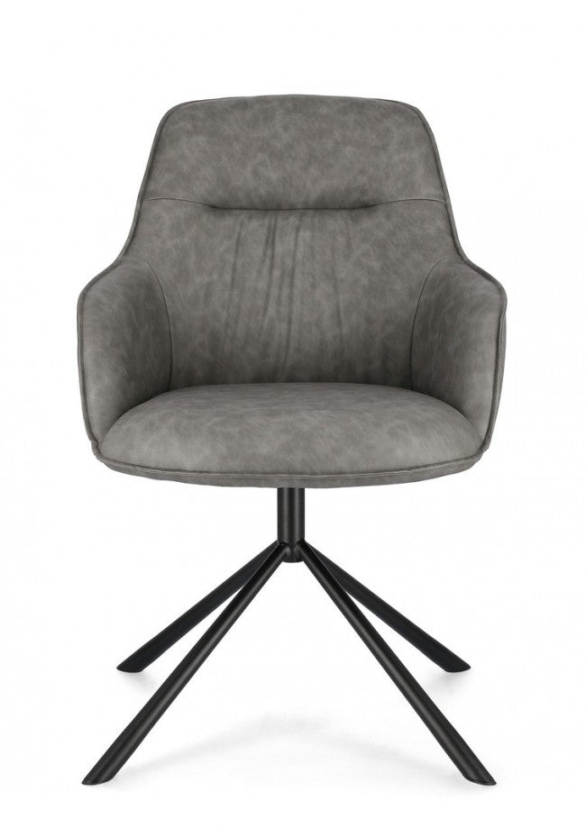 2x Poltrona grigia ecopelle 59x65x86