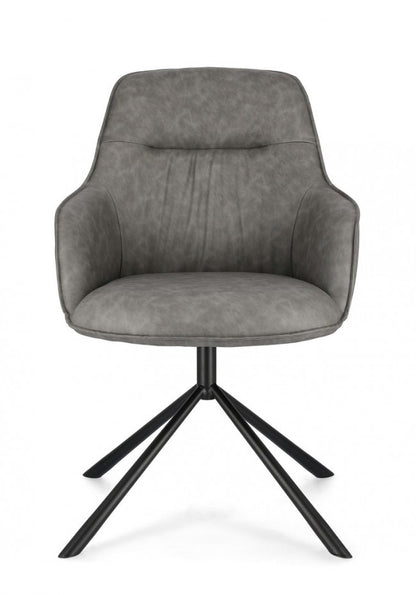 2x Poltrona grigia ecopelle 59x65x86