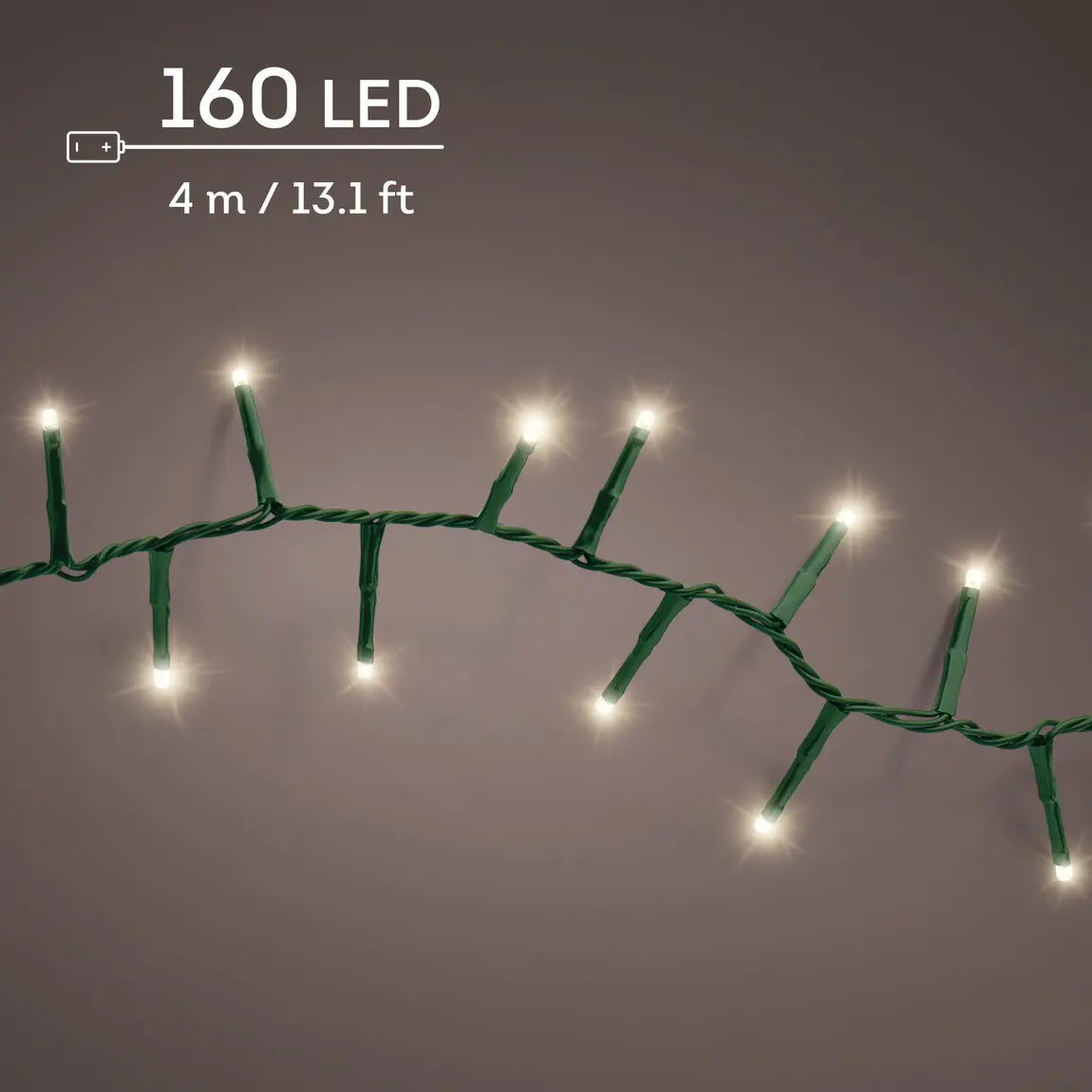 Catena luminosa LED Compact verde e bianco caldo da esterno 4 m