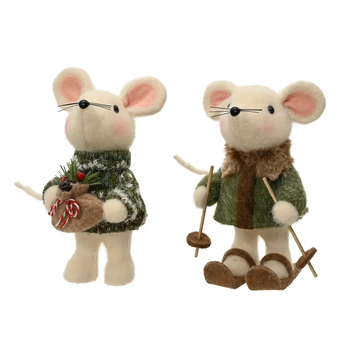 Topolino decorativo in lana H23 cm – 1 pezzo assortito