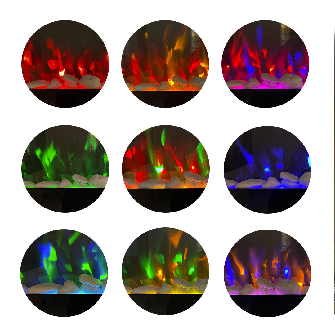 Camino Elettrico Caminetto da Parete Dallas L127 x P 11 x H50