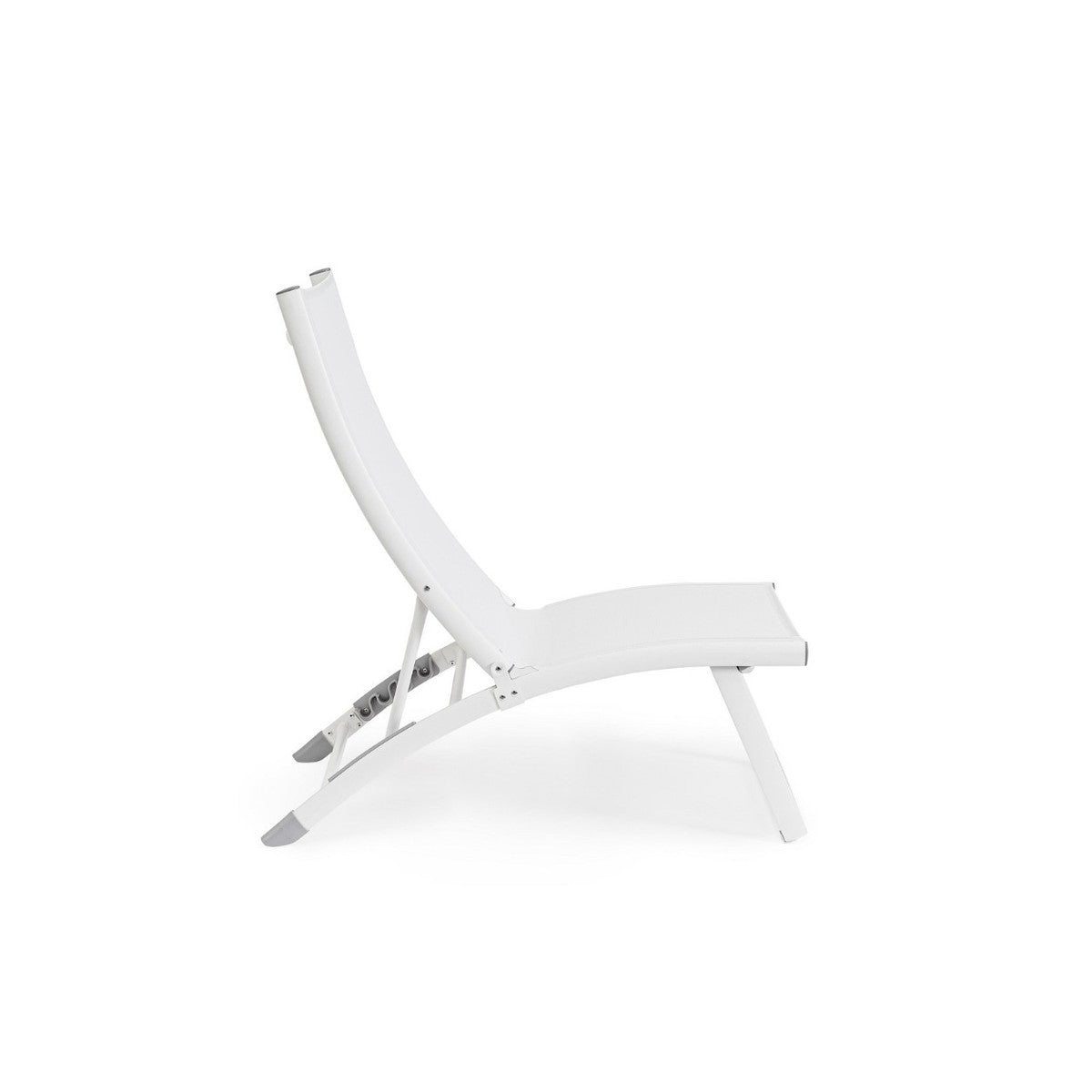 Bizzotto poltrona lounge reclinabile Taylor bianco in alluminio e textilene 53 x 166,5 x 90 cm