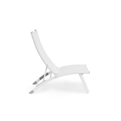 Bizzotto poltrona lounge reclinabile Taylor bianco in alluminio e textilene 53 x 166,5 x 90 cm
