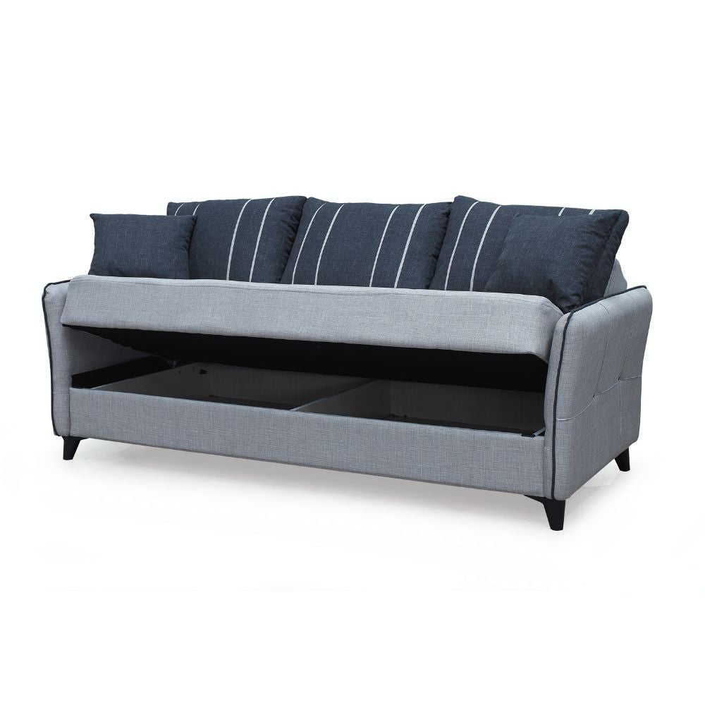 Divano letto contenitore grigio chiaro 210x94x80